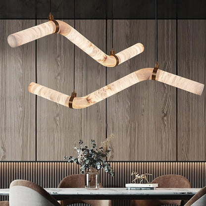 Streamlined Alabaster Pendant Lamp