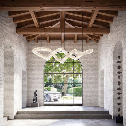 Streamlined Alabaster Pendant Lamp