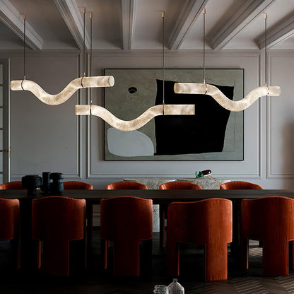 Streamlined Alabaster Pendant Lamp