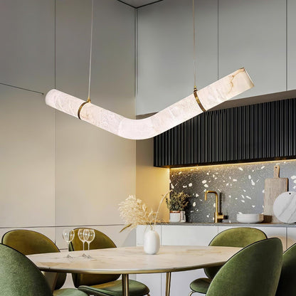 Streamlined Alabaster Pendant Lamp