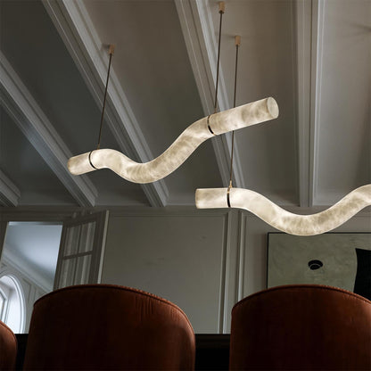 Streamlined Alabaster Pendant Lamp
