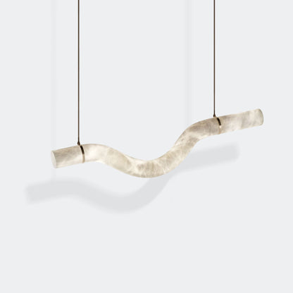 Streamlined Alabaster Pendant Lamp