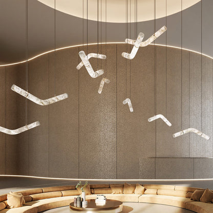 Streamlined Alabaster Pendant Lamp