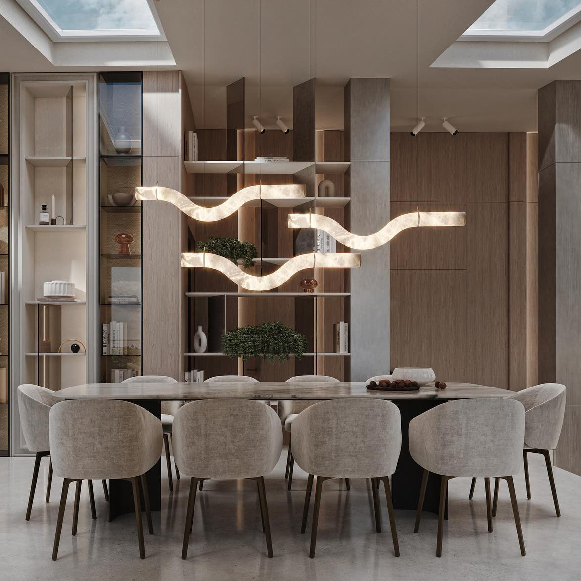 Streamlined Alabaster Pendant Lamp