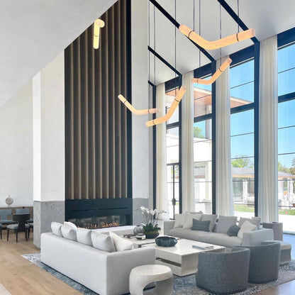 Streamlined Alabaster Pendant Lamp