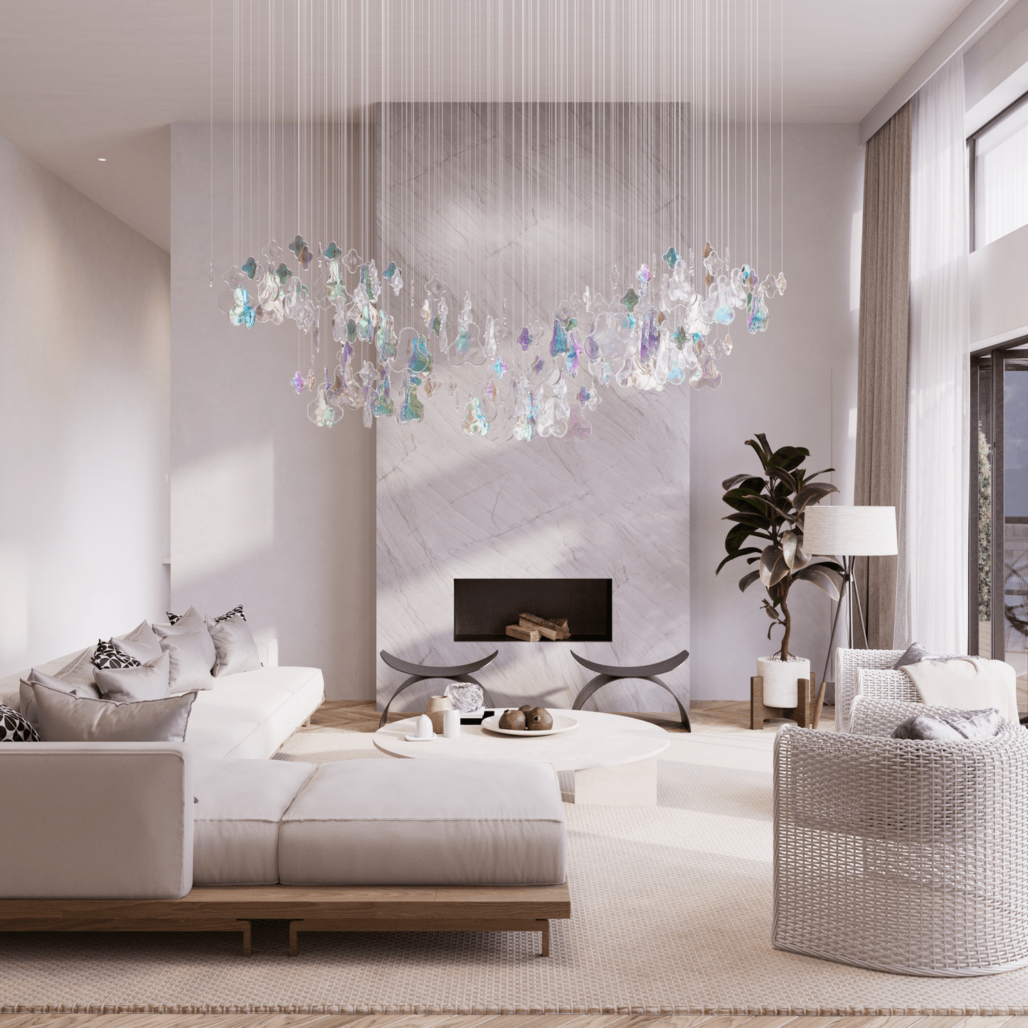 Iris Iridescent Blossom Chandelier