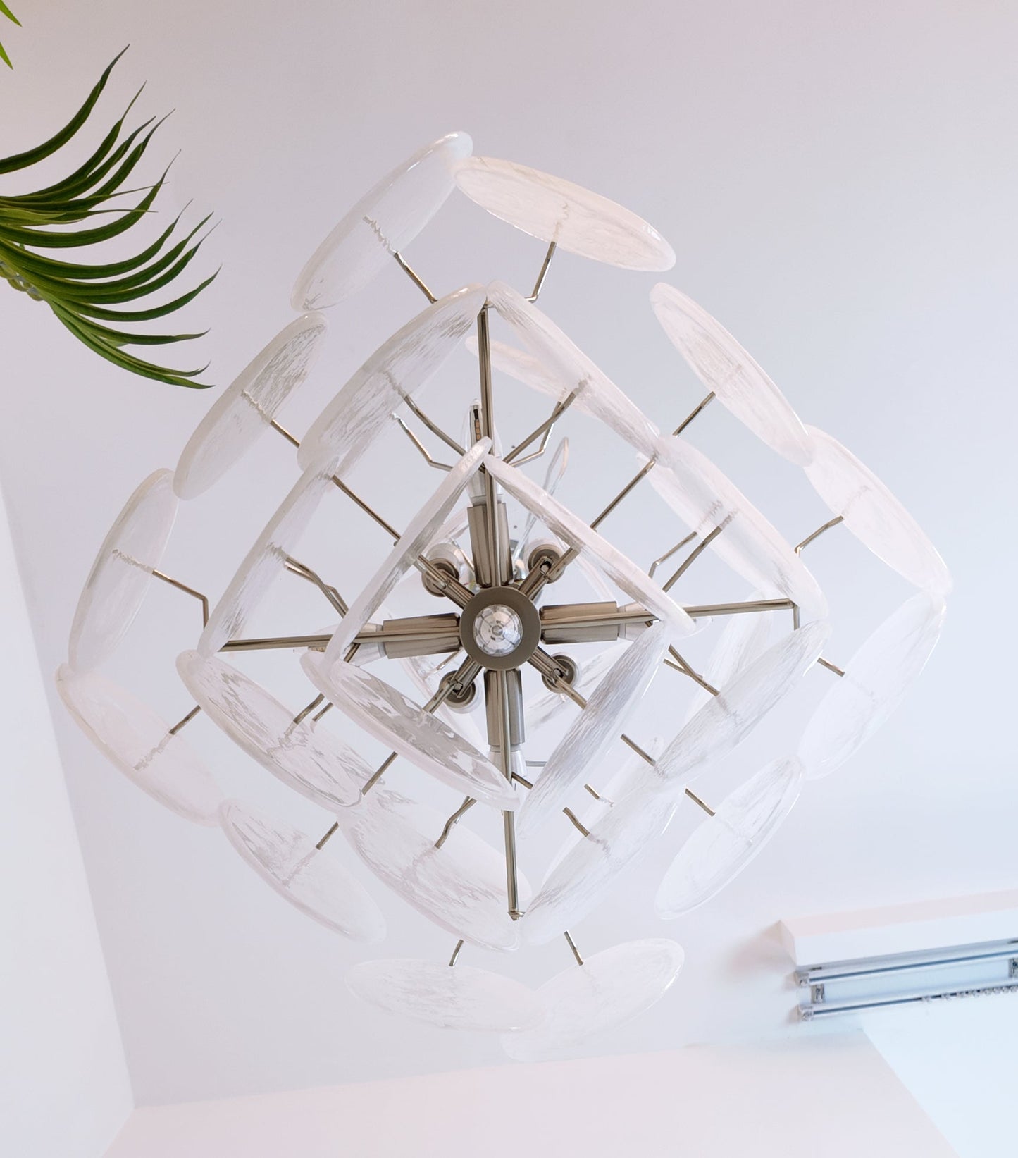 Isadora Murano White Disc Ceiling fixture Chandelier