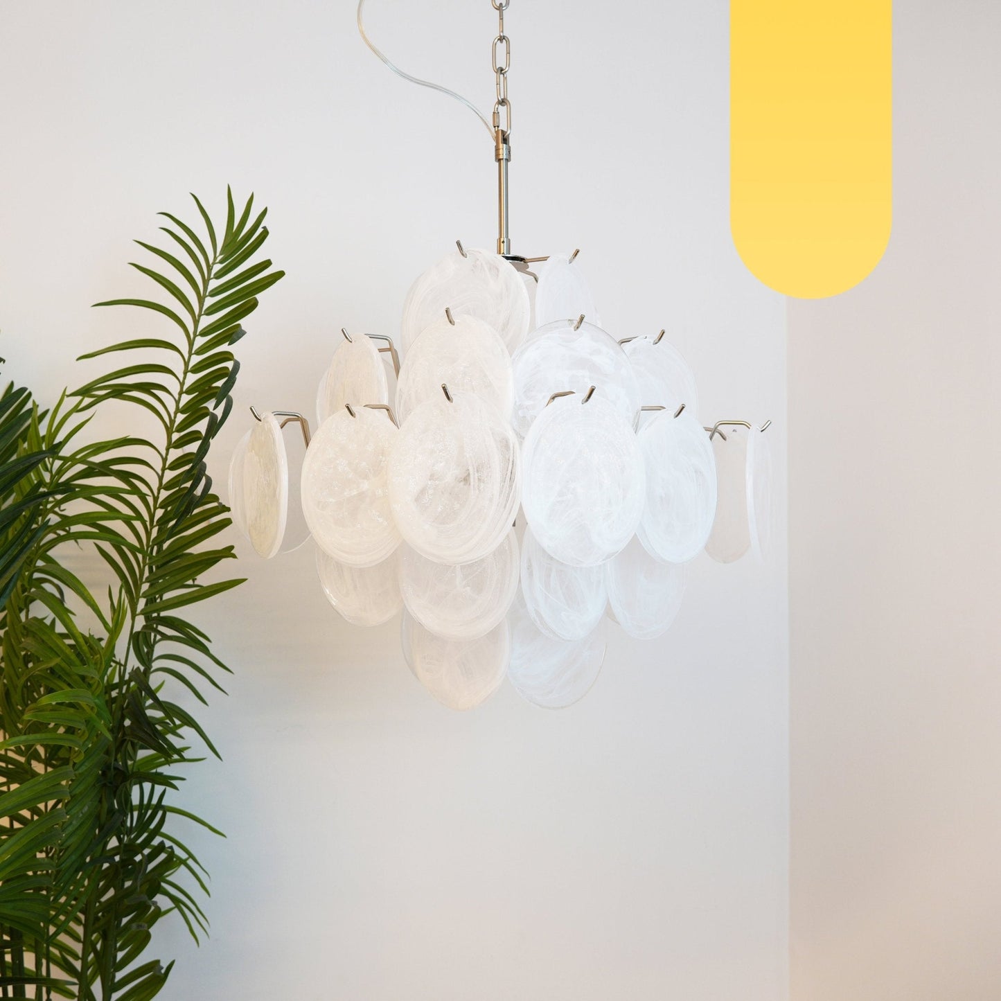 Isadora Murano White Disc Ceiling fixture Chandelier