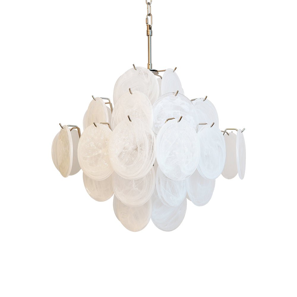 Isadora Murano White Disc Ceiling fixture Chandelier