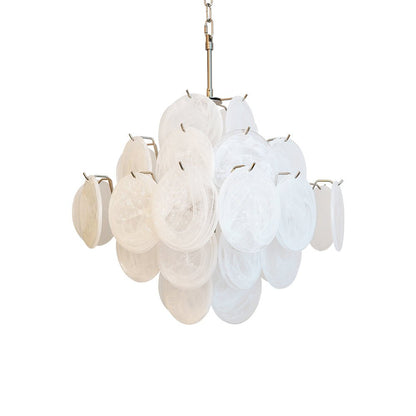 Isadora Murano White Disc Ceiling fixture Chandelier