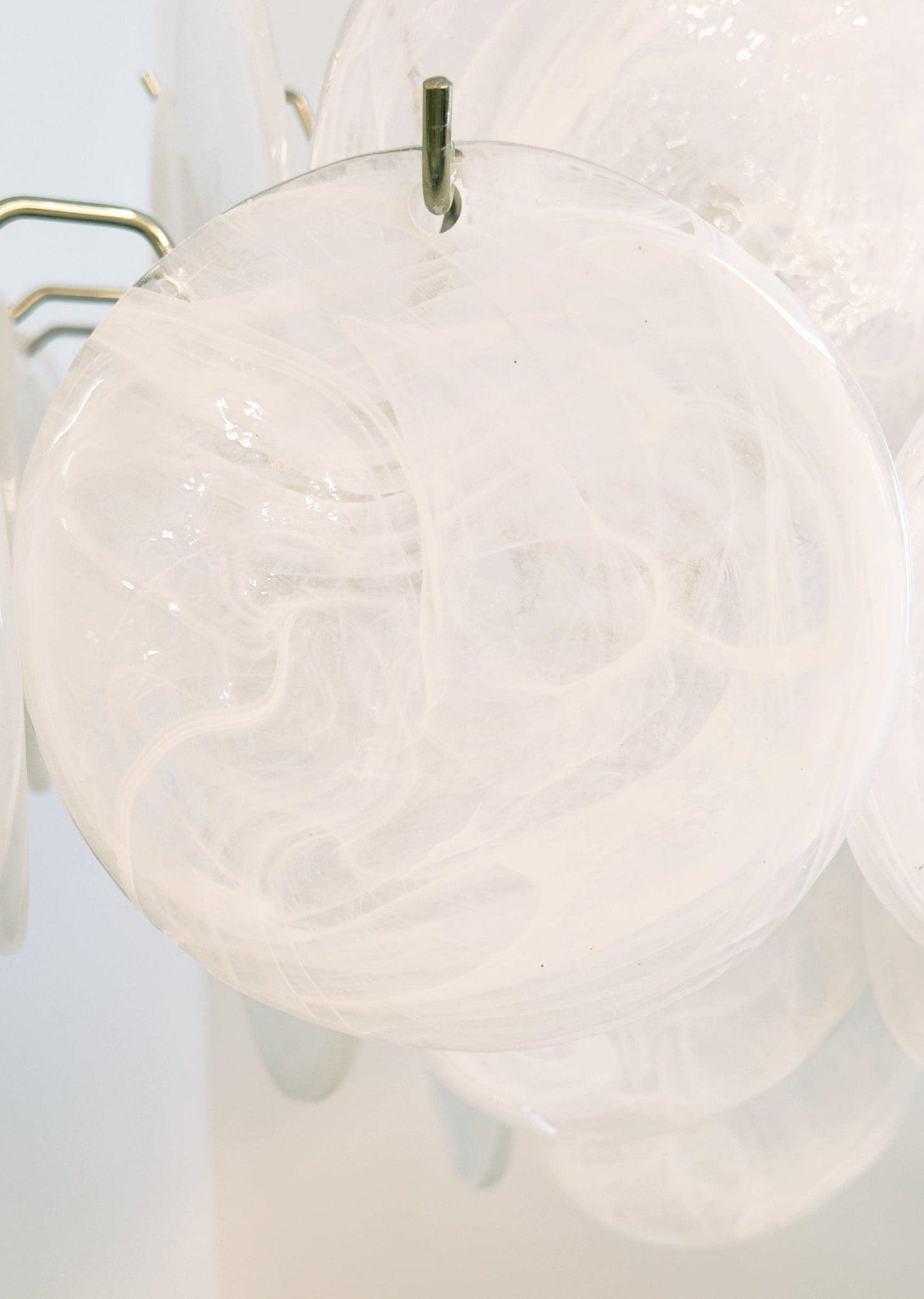 Isadora Murano White Disc Ceiling fixture Chandelier