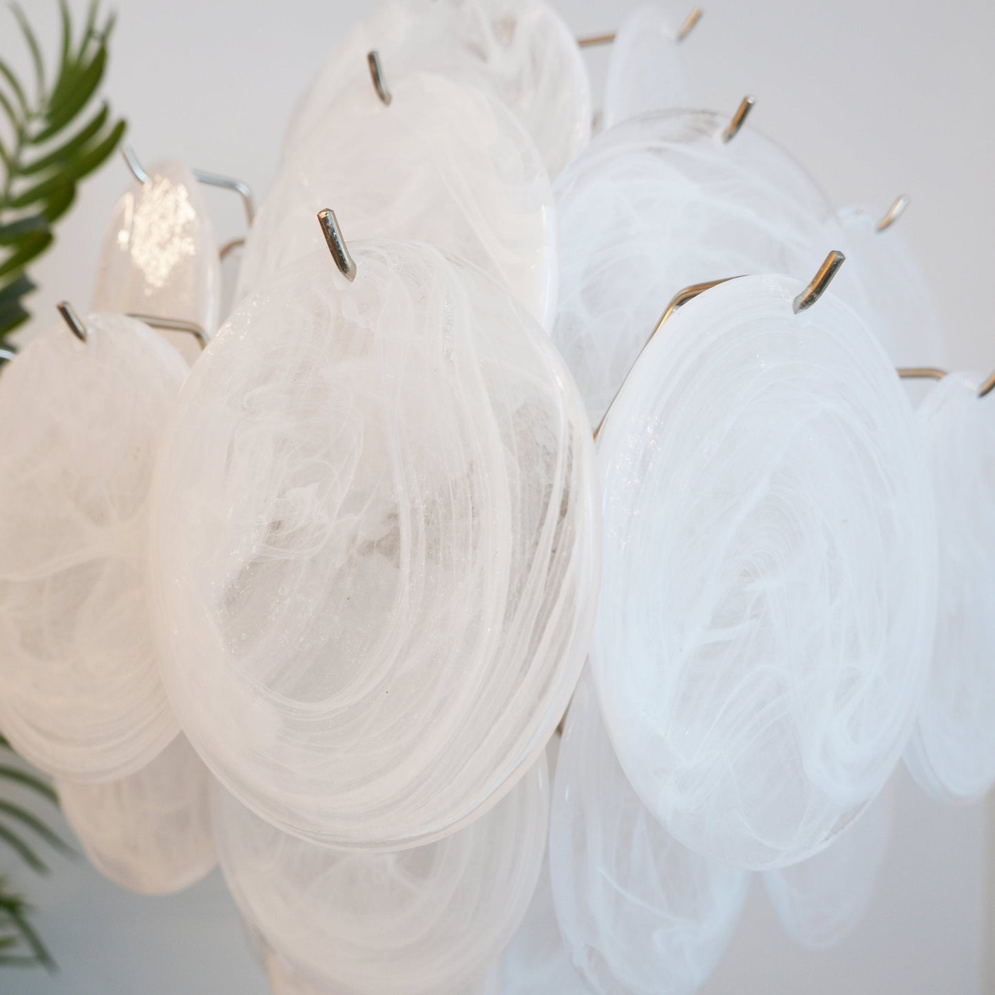 Isadora Murano White Disc Ceiling fixture Chandelier