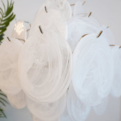 Isadora Murano White Disc Ceiling fixture Chandelier