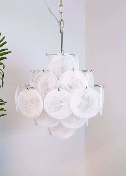 Isadora Murano White Disc Ceiling fixture Chandelier