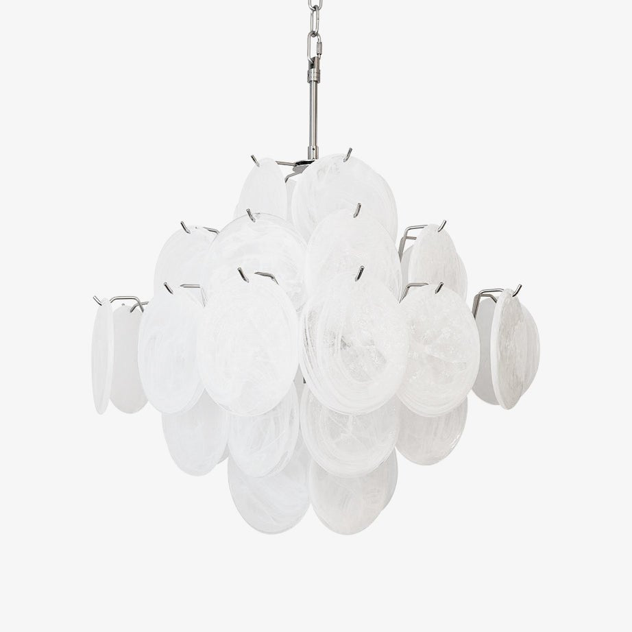 Isadora Murano White Disc Ceiling fixture Chandelier