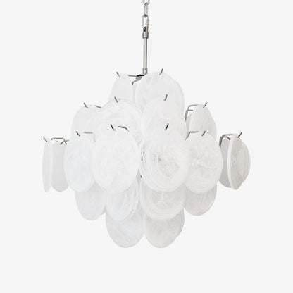 Isadora Murano White Disc Ceiling fixture Chandelier
