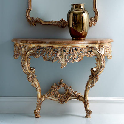 Italian Baroque Reproduction Wall Mounted Console And Mirror