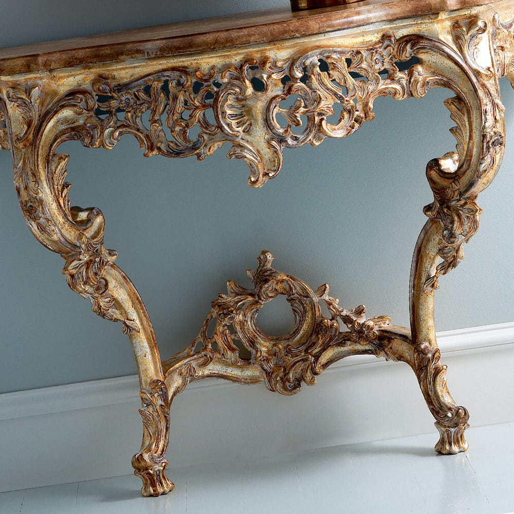 Italian Baroque Reproduction Wall Mounted Console And Mirror