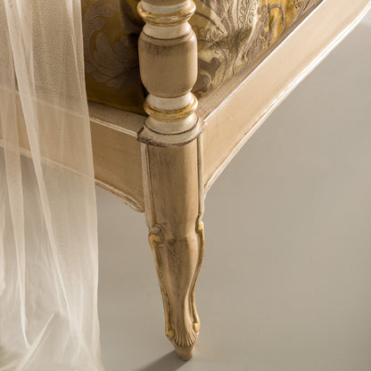 Italian Button Upholstered Four Poster Bed