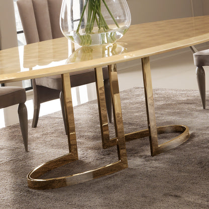 Italian Designer 24 Carat Gold Plated Oval Dining Table