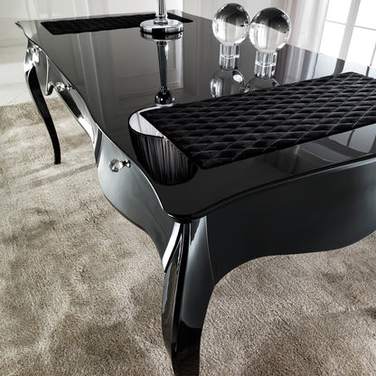 Italian Style Designer Black Lacquered Writing Table