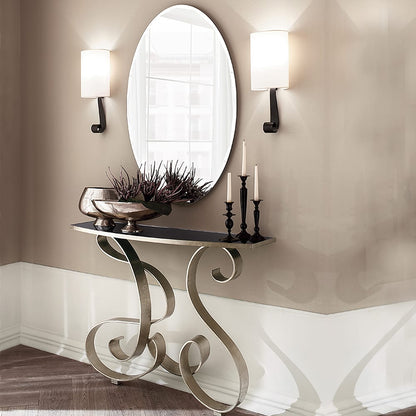 Italian Designer Champagne Silver Leaf Console