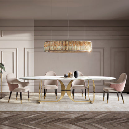 Italian Designer Contemporary Calacatta Oro Marble Dining Table