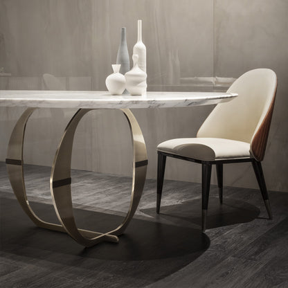 Contemporary Marble 6 Seat Dining Set