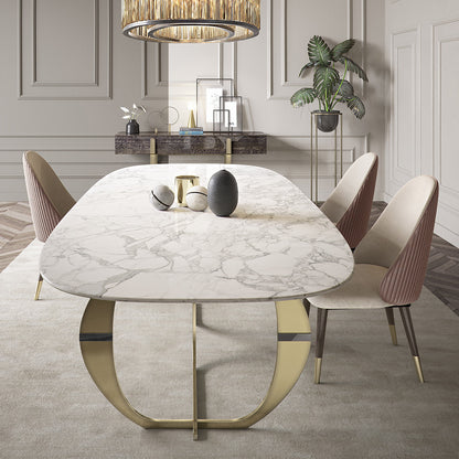 Contemporary Marble 6 Seat Dining Set