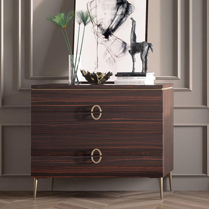 Italian Designer Ebony Veneered Modern Chest Of Drawers