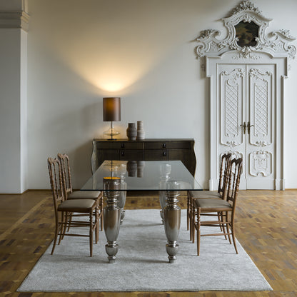 Italian Designer Glass Dining Table