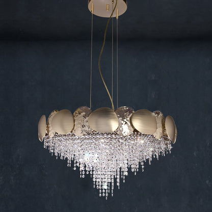 Designer Gold Plated Contemporary Crystal Chandelier