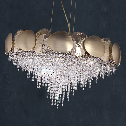 Designer Gold Plated Contemporary Crystal Chandelier