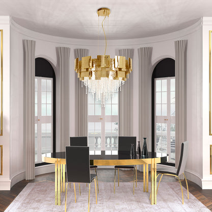 Designer Gold Plated Crystal Chandelier