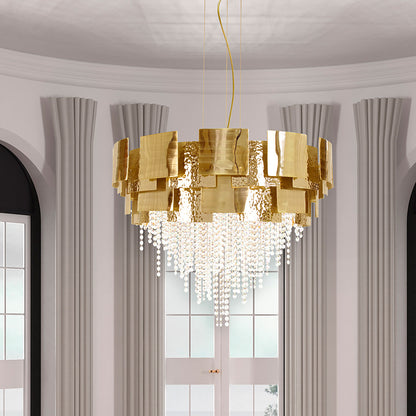 Designer Gold Plated Crystal Chandelier