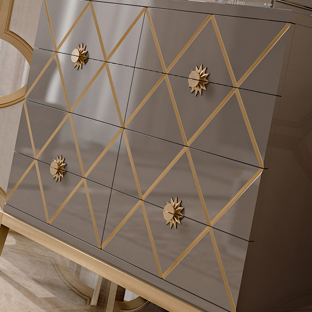 Italian Designer Lacquered Art Deco Inspired Chest of Drawers