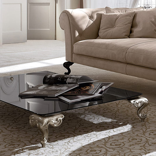 Italian Designer Low Glass Coffee Table