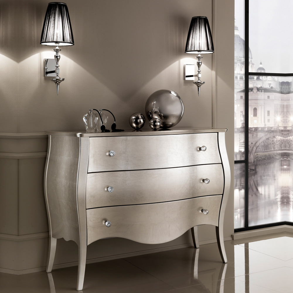 Italian Designer Modern Chrome And Black Wall Light