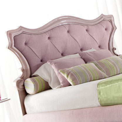 Italian Designer Pink Button Upholstered Single Luxury Bed