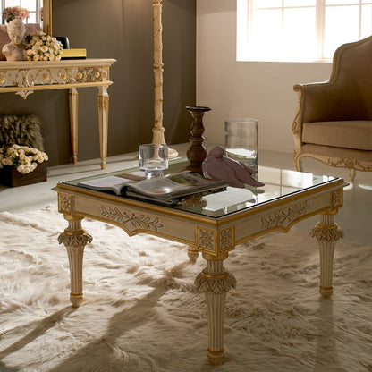 Italian Designer Square Glass Coffee Table