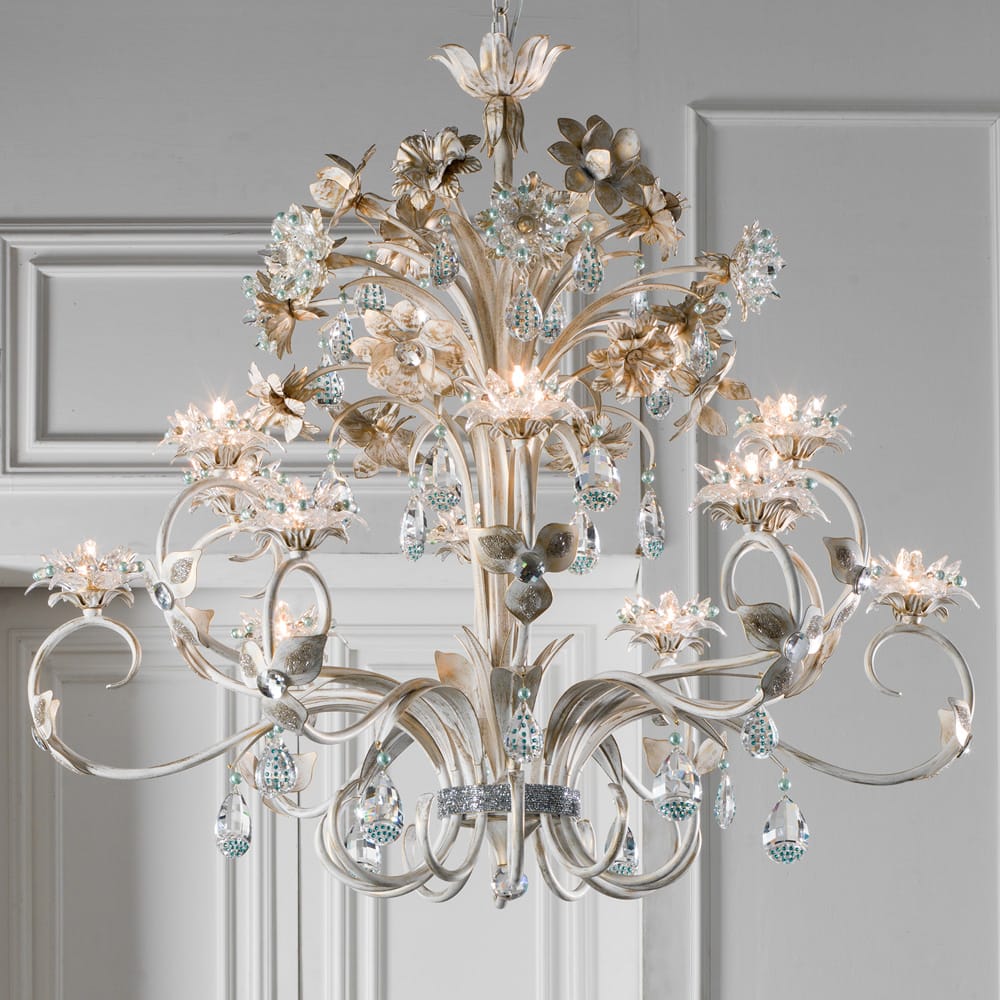 Italian Designer Strass And Crystal Chandelier