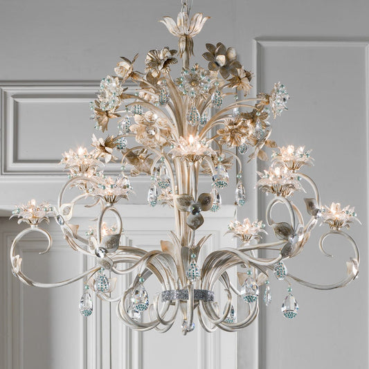 Italian Designer Strass And Crystal Chandelier