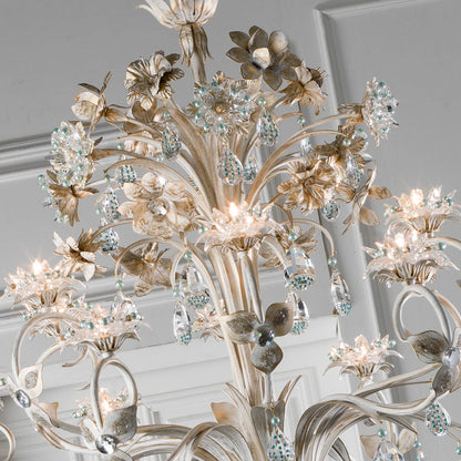 Italian Designer Strass And Crystal Chandelier