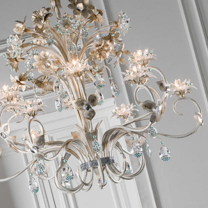 Italian Designer Strass And Crystal Chandelier