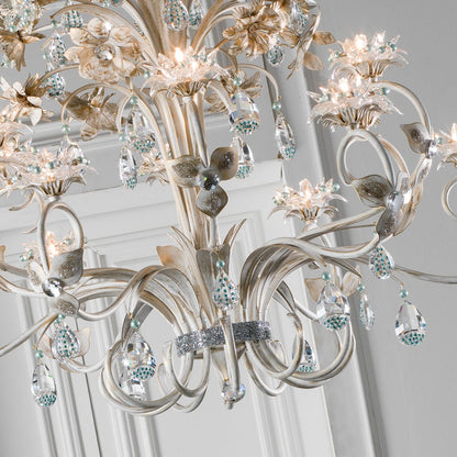 Italian Designer Strass And Crystal Chandelier