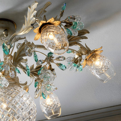 Italian Designer Crystal Florentine Style Ceiling Light