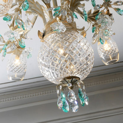 Italian Designer Crystal Florentine Style Ceiling Light