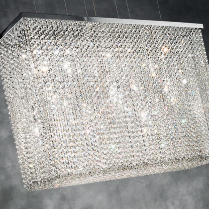 Italian Designer Crystal Rectangular Contemporary Chandelier