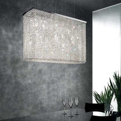 Italian Designer Crystal Rectangular Contemporary Chandelier