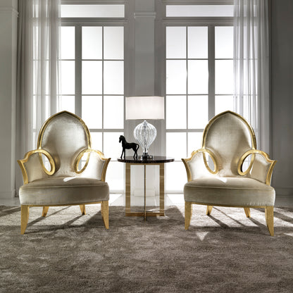 Italian Gold Leaf Upholstered Occasional Chair